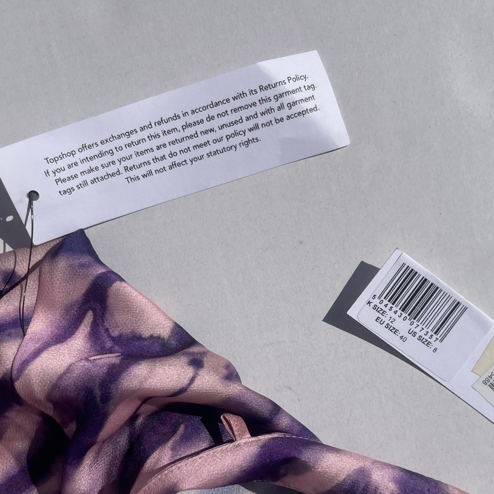 Topshop Purple Animal Print Ruched Mini Dress | US 8 | NWT - Picture 7 of 7
